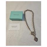 Tiffany & Co Sterling Heart Tag Toggle Necklace