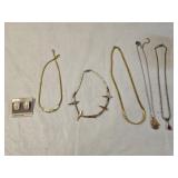 5 Fashion Necklaces, 1 Pair of Earrings