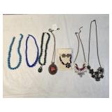 7 Fashion Necklaces, 1 Pair of Earrings