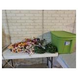 Tote Full of Fuax Silk Flowers