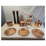 Copper Spice Mills, Plates, Ice Bucket, Pan & More