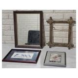 Signed Art, Antique Frame, Mirror