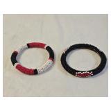 2 Indian Bead African Elephant Tail Bracelets