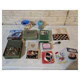 Vintage Puzzles, Tin Litho Bank and Collectibles