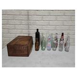 Vintage Advertising Crate and Bottles