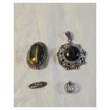 Sterling Silver Pendants and Brooch