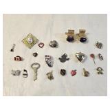 Assortment of Pendants, Pins and Cuff Links