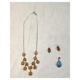Sterling Silver Necklace, Earrings and Pendant