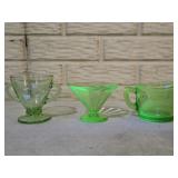 3 Pieces of Green Uranium Glass