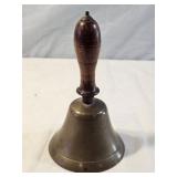 Vintage Brass Wood Handled School Bell