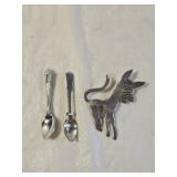 3 Sterling Silver Brooches