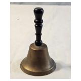 Vintage Brass Wood Handled School Bell