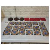 Clay Tiles, Wood Displays, Ceramic & Cloth Coaster