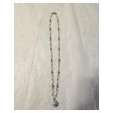 Sterling Silver Accented Rhinestone Necklace
