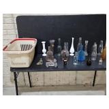 Vintage Glass Candy Containers & Bottles, Basket