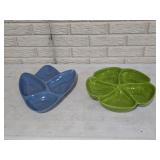 2 California Pottery MCM Divided Dishes