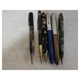 6 Vintage Fountain Pens and Mechanical Pencils
