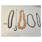 5 Fashion Necklaces, 1 Pair of Earrings