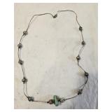 Unmarked Sterling Silver Turquoise Necklace