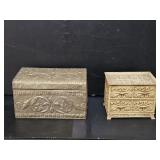 Antique Metal Embossed Box, Lerner Jewelry Box
