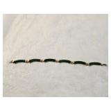 14K Gold Green Jade Bracelet
