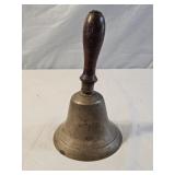 Vintage Brass Wood Handled School Bell