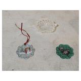 Fenton HP Ornaments & Opalescent Dish