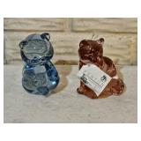 Fenton Art Glass Bear and Cat