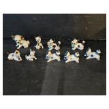 9 Porcelain Dog Figures