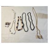 5 Fashion Necklaces, 1 Pair of Earrings