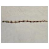 10K Gold Pink Topaz Heart Bracelet