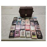 24 Vintage 8 Track Cassette Tapes & Case