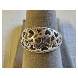 Sterling Silver Heart Dome Ring