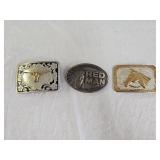Vintage Red Man and Cowboy Belt Buckles