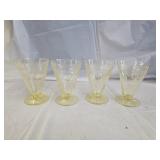 4 Vintage Hocking Cameo Yellow Depression Tumblers