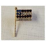 Rhinestone US Flag Pin