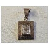 Sterling Silver Silpada Square Crystal Pendant