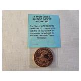 1 Troy Ounce Copper Medallion