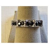 Sterling Silver? Black Rhinestone Ring