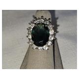 Sterling Silver? Emerald Green CZ Ring