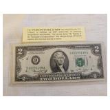 1976 Bicentennial $2 Federal Reserve Note