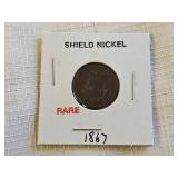 1867 Rare Shield Nickel