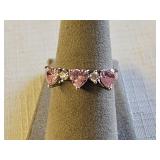 Sterling Silver Pink Topaz CZ Ring
