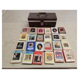 24 Vintage 8 Track Cassette Tapes & Case