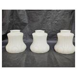 3 Antique 5" White Frosted Glass Light Shades