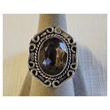 German Silver Smoky Quartz Ring