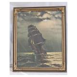 Vintage "Old Ironsides" Lithograph Print