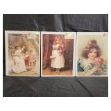 3 Stone Lithograph Victorian Prints