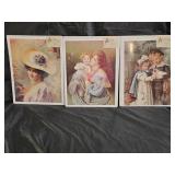 3 Stone Lithograph Victorian Prints