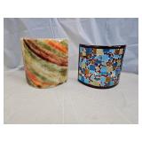 2 Art Glass Luminaries